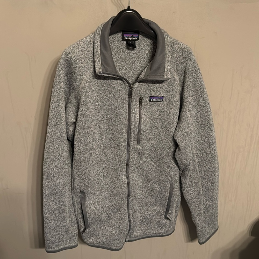 Gray Patagonia better sweater full zip size large